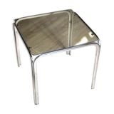 70s chrome and smoked glass side table