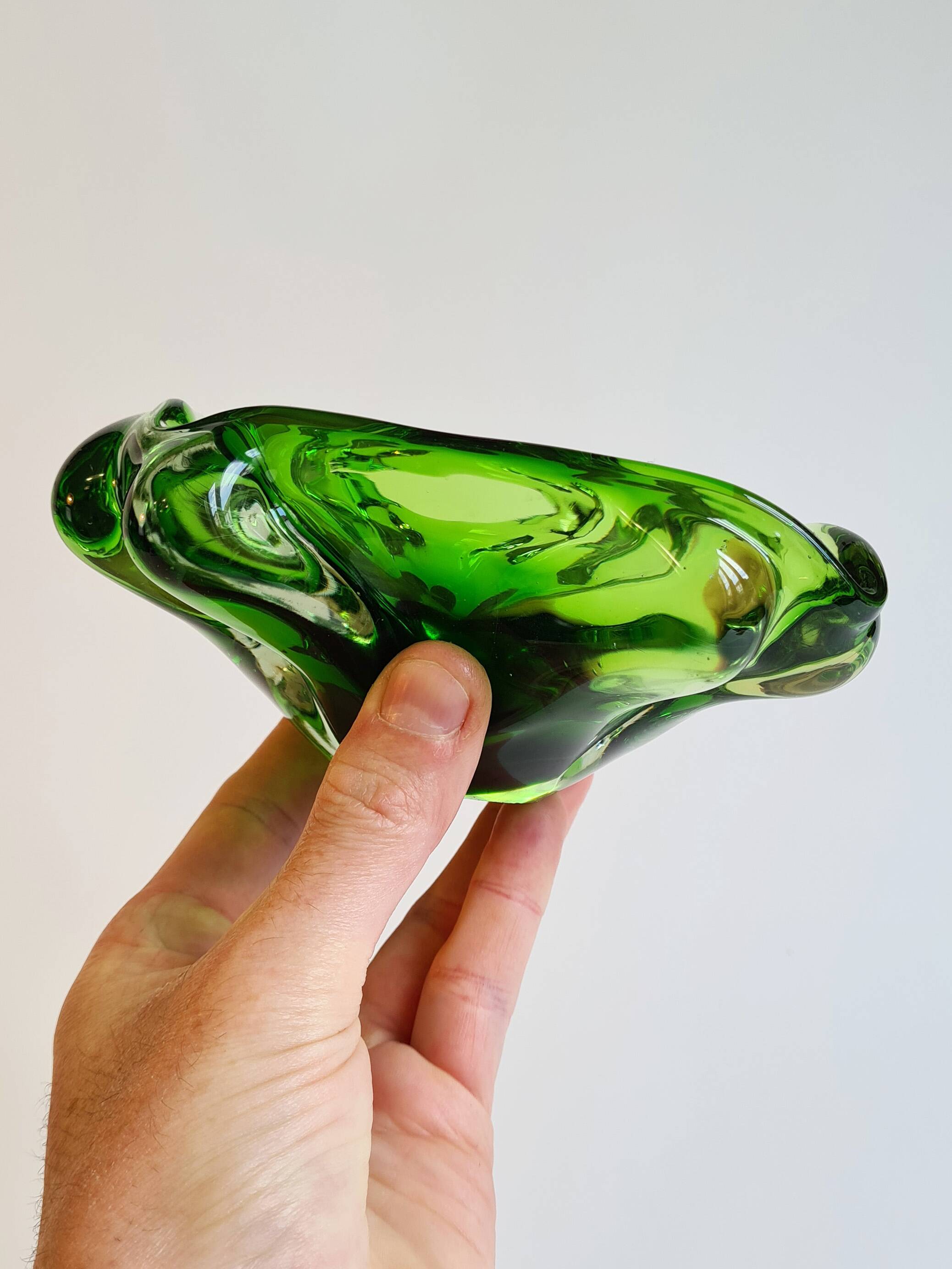 🌿 Radiant green Murano tray – vintage 70s 🌿