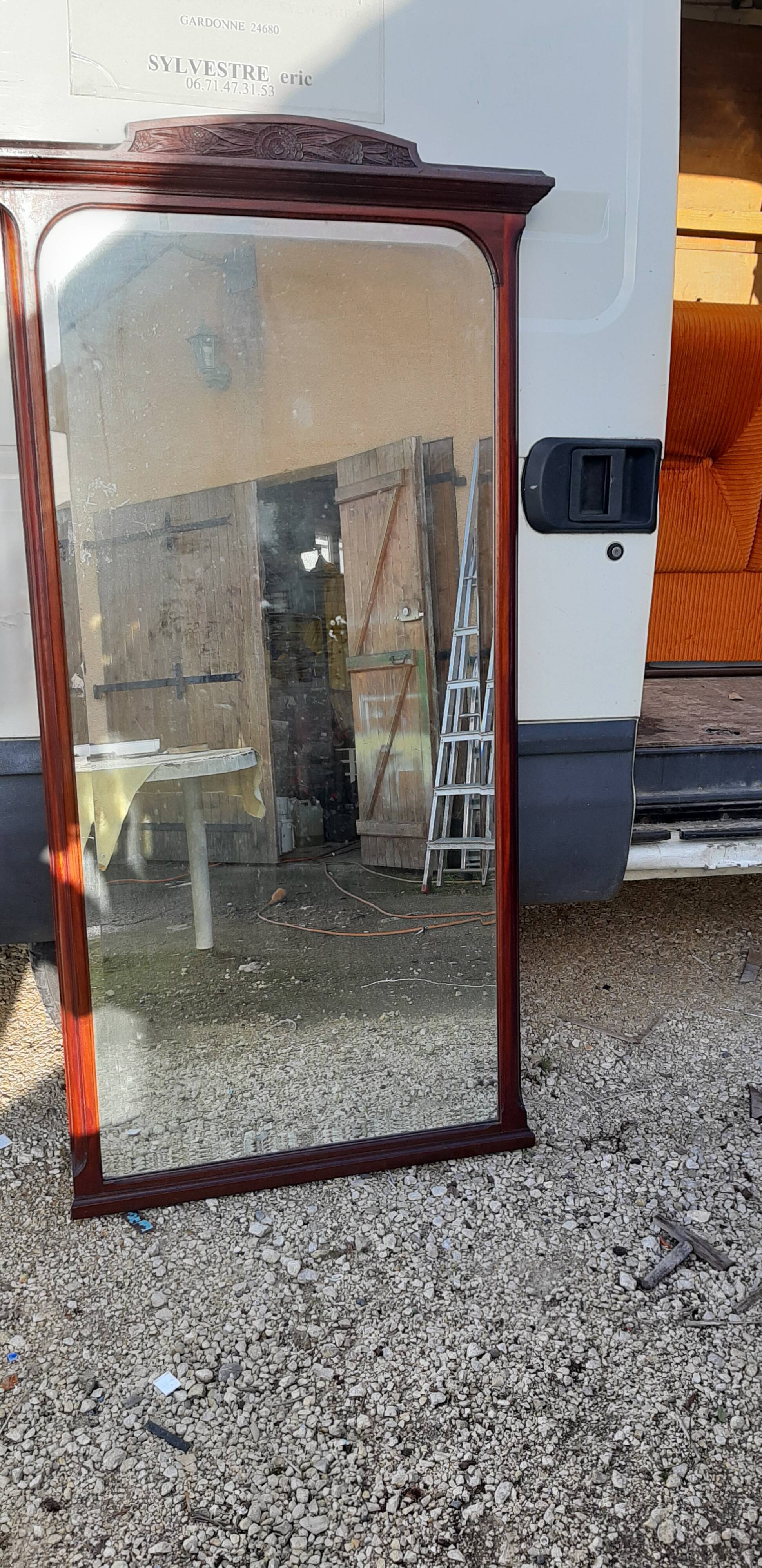 Mirror 1900 mahogany and bile 87x170cm