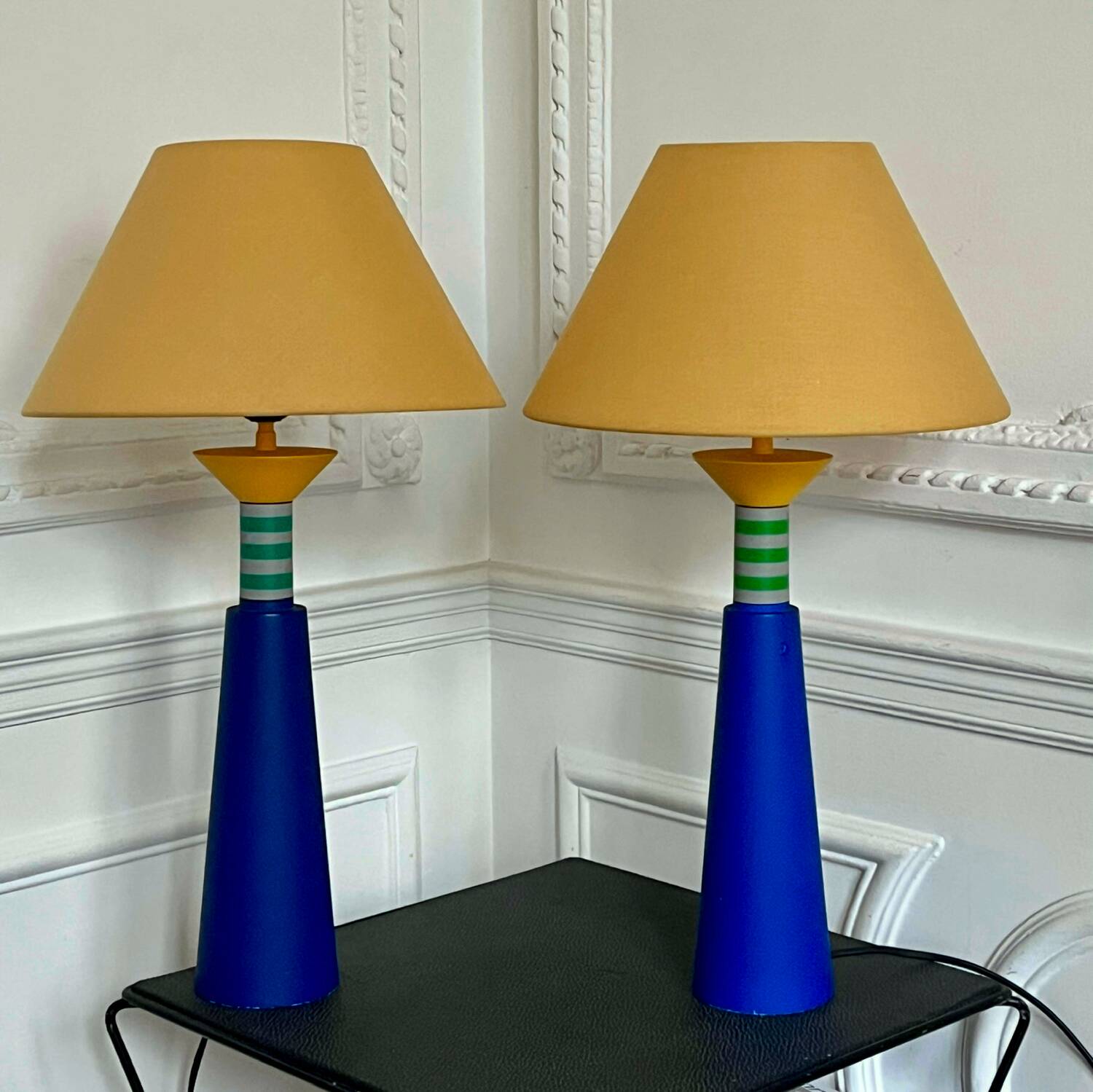 Pair of Olivier Villatte lamps from the 80s