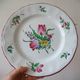 Kg luneville "réverbère" 5 flat plates earthenware hand-painted flowers ø25.5 cm