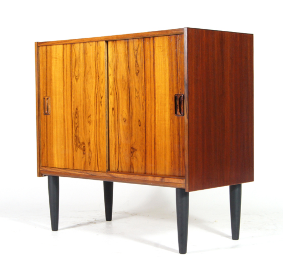 Vintage Danish retro hi-fi furniture in rosewood