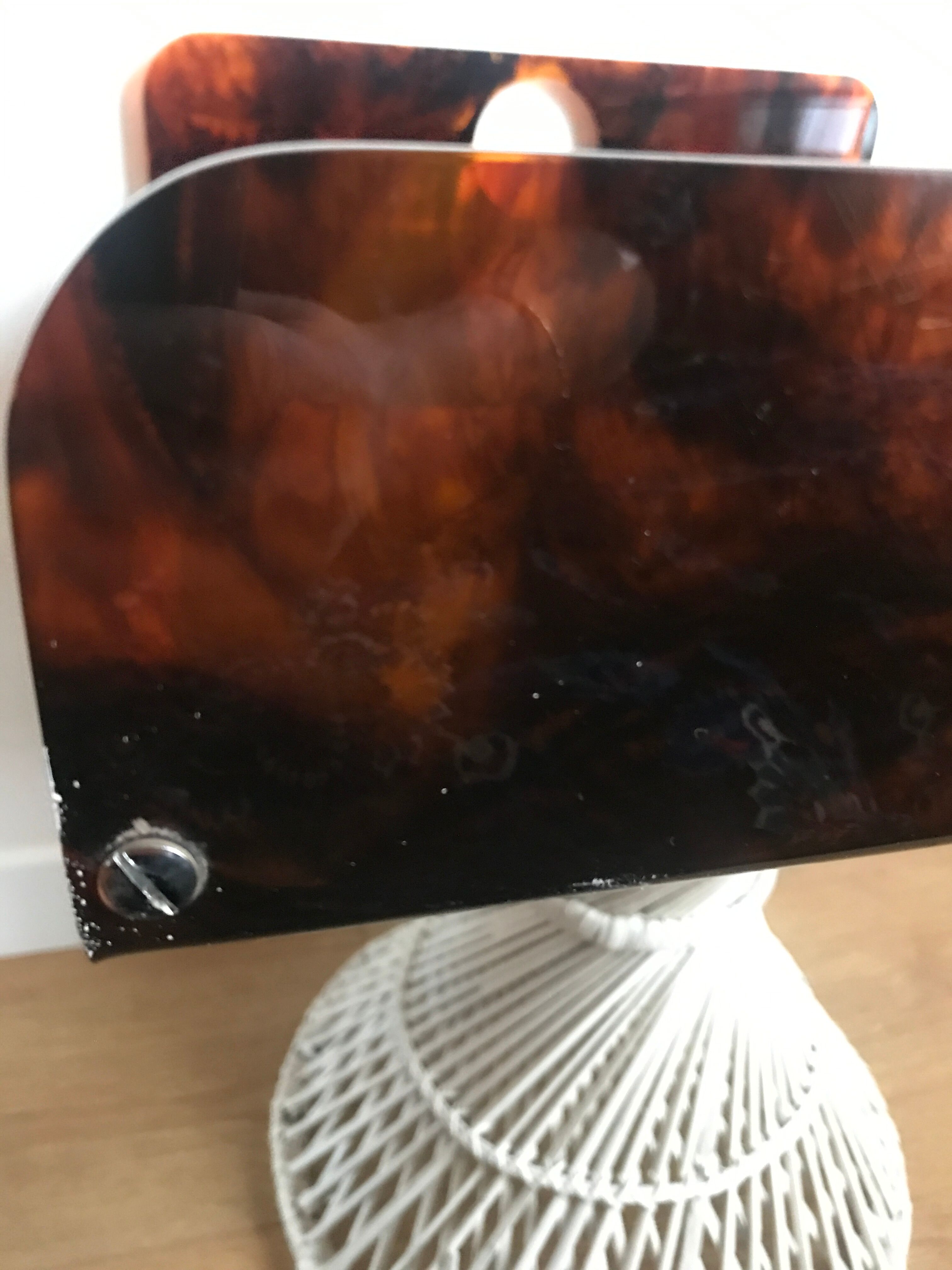 Tray in lucite tortoiseshell way circa 1970