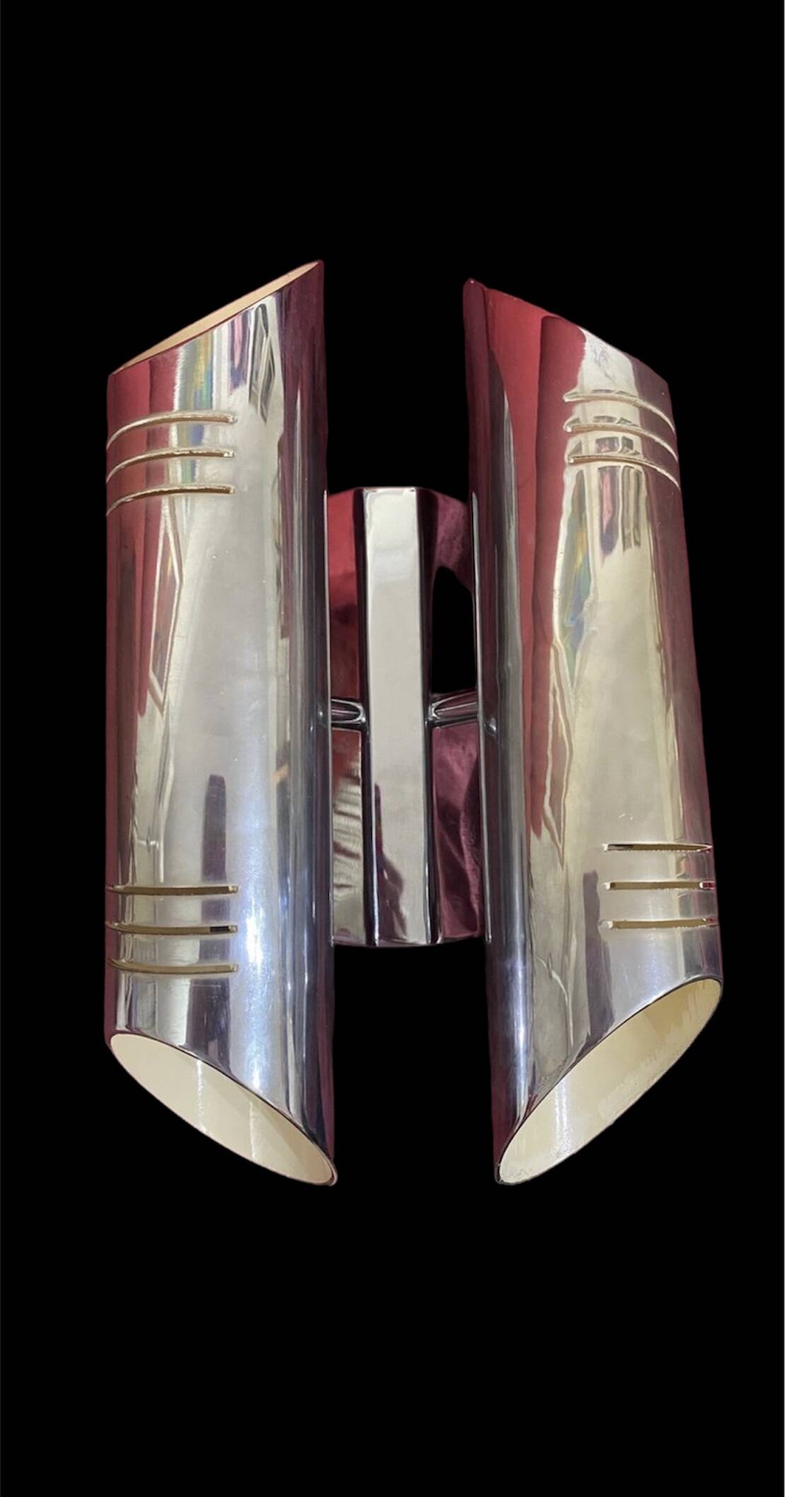 Raak double rod chrome wall light, 1970s