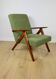 Vintage armchair B-310 VAR green boucle dark structural wood 1970s