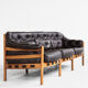 Midcentury sofa in teak and leather by Arne Norell