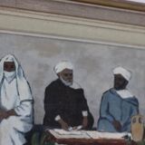 Oil on Swedish panel "Three Figures", Gösta Sundvall