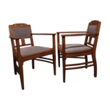 Paire d'anciens fauteuils Arts and Crafts