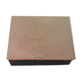 Christofle box in hammered silver metal and wood