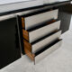 Steel and oak 70's enfilade by ludovico acerbis