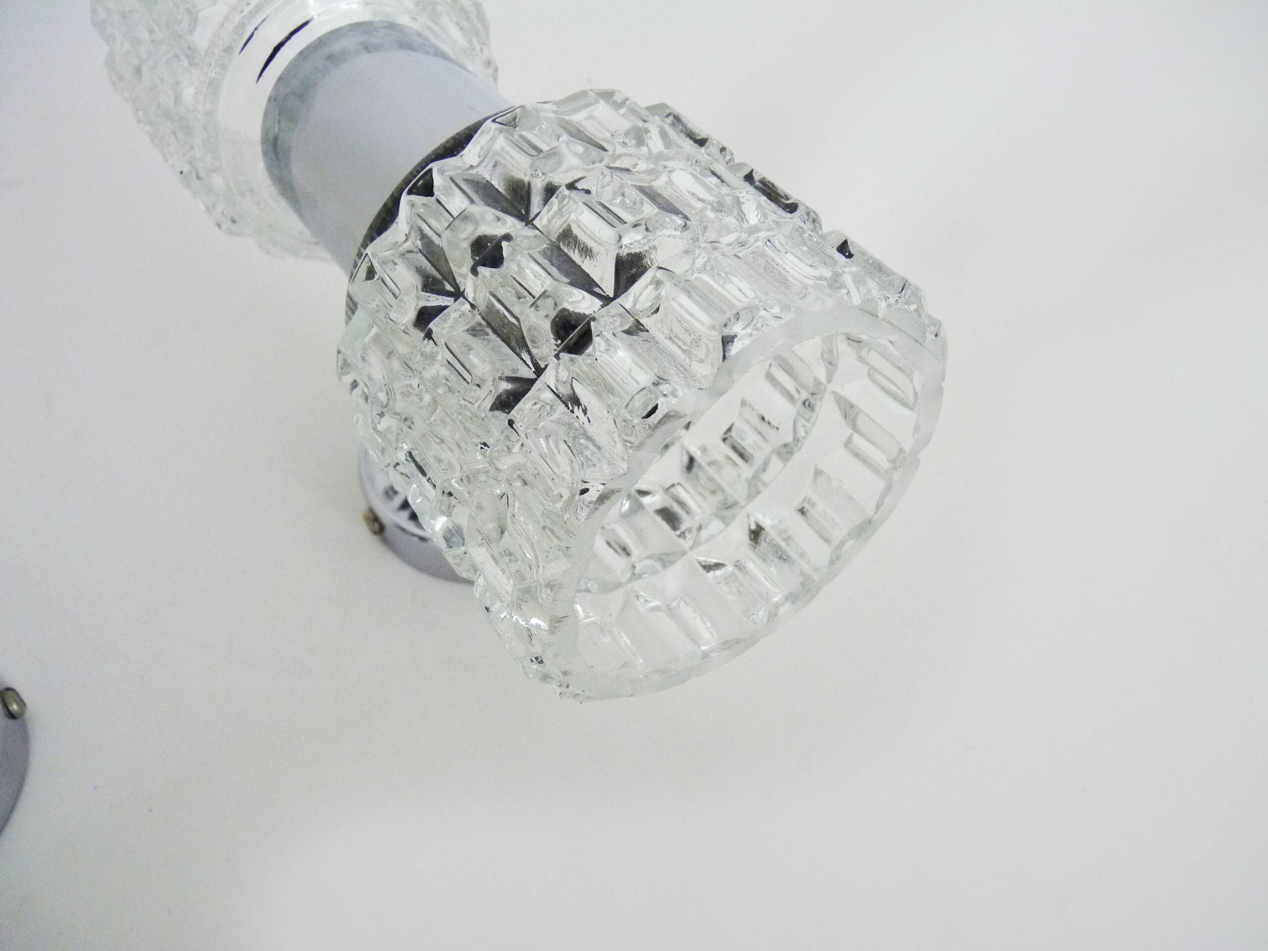 Pair of double wall sconces Space Age. Chrome metal 70.