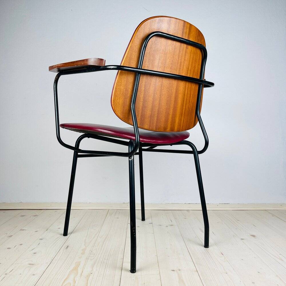 Mid-century red dining chair, Italy, 1960s