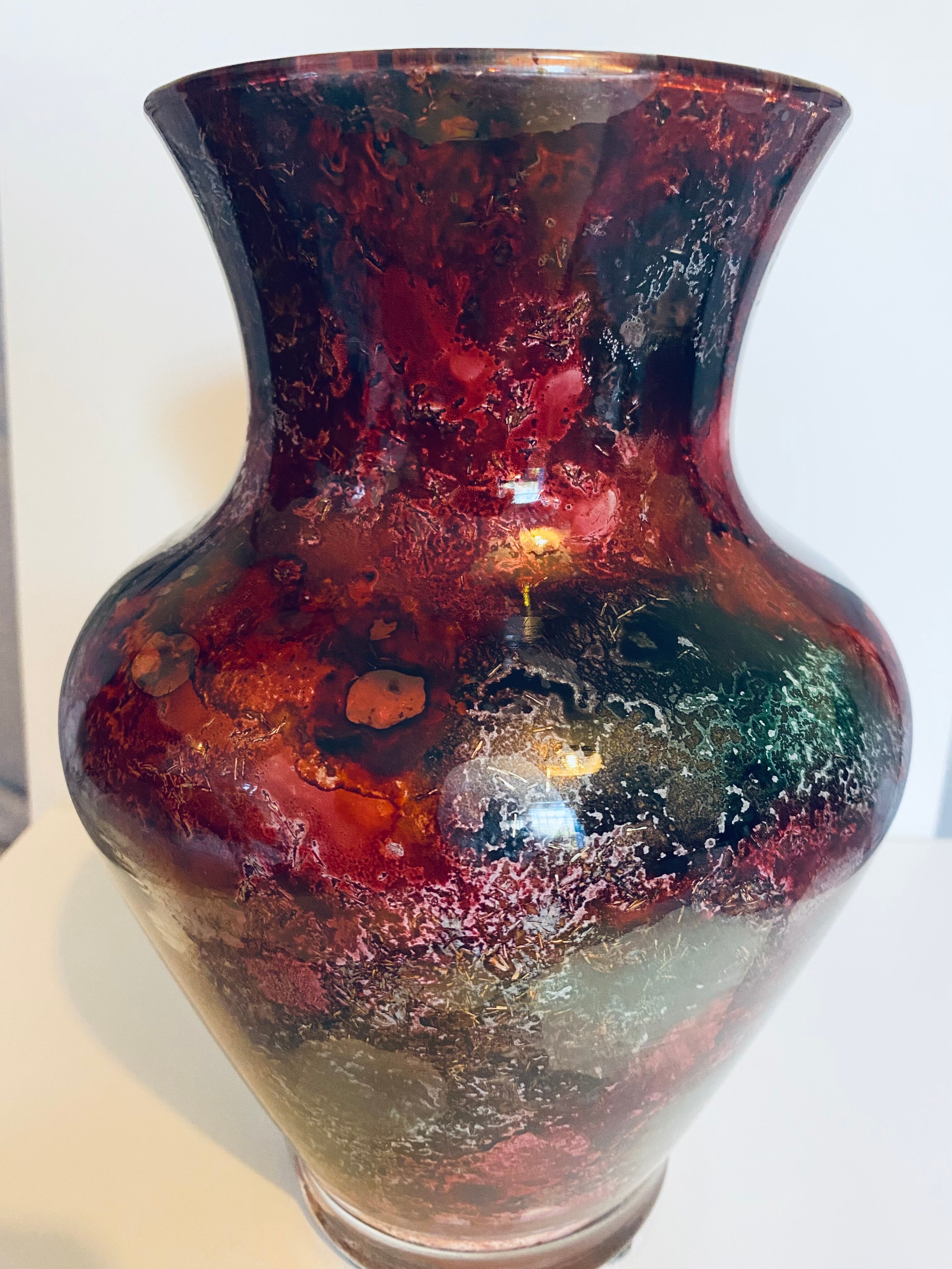 Gilded glass vase