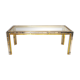 Chrome & brass glass table hollywood regency