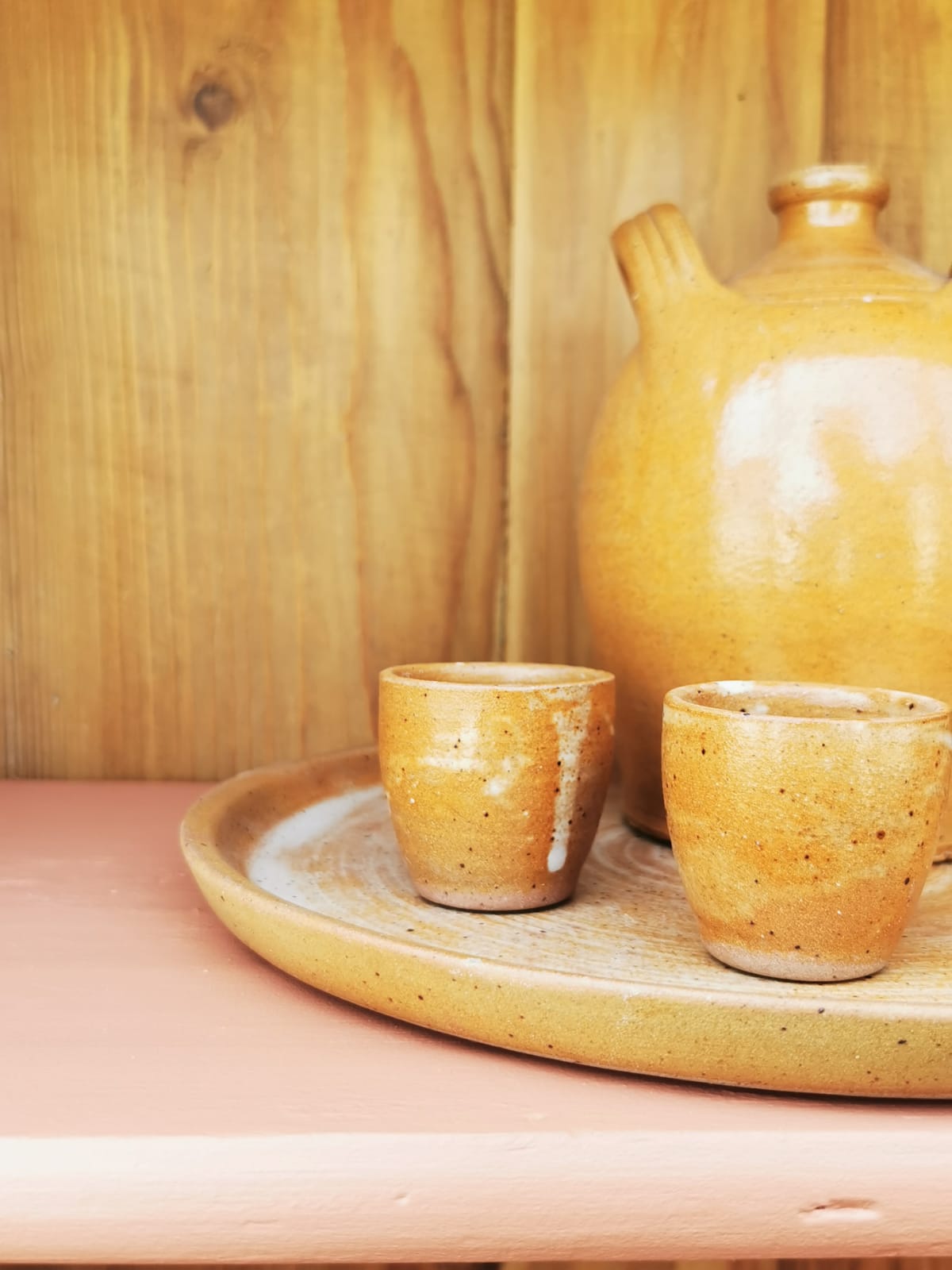 Antique showcase, cupboard, glass cabinet, wood and terracotta, Parisian format