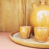 Antique showcase, cupboard, glass cabinet, wood and terracotta, Parisian format