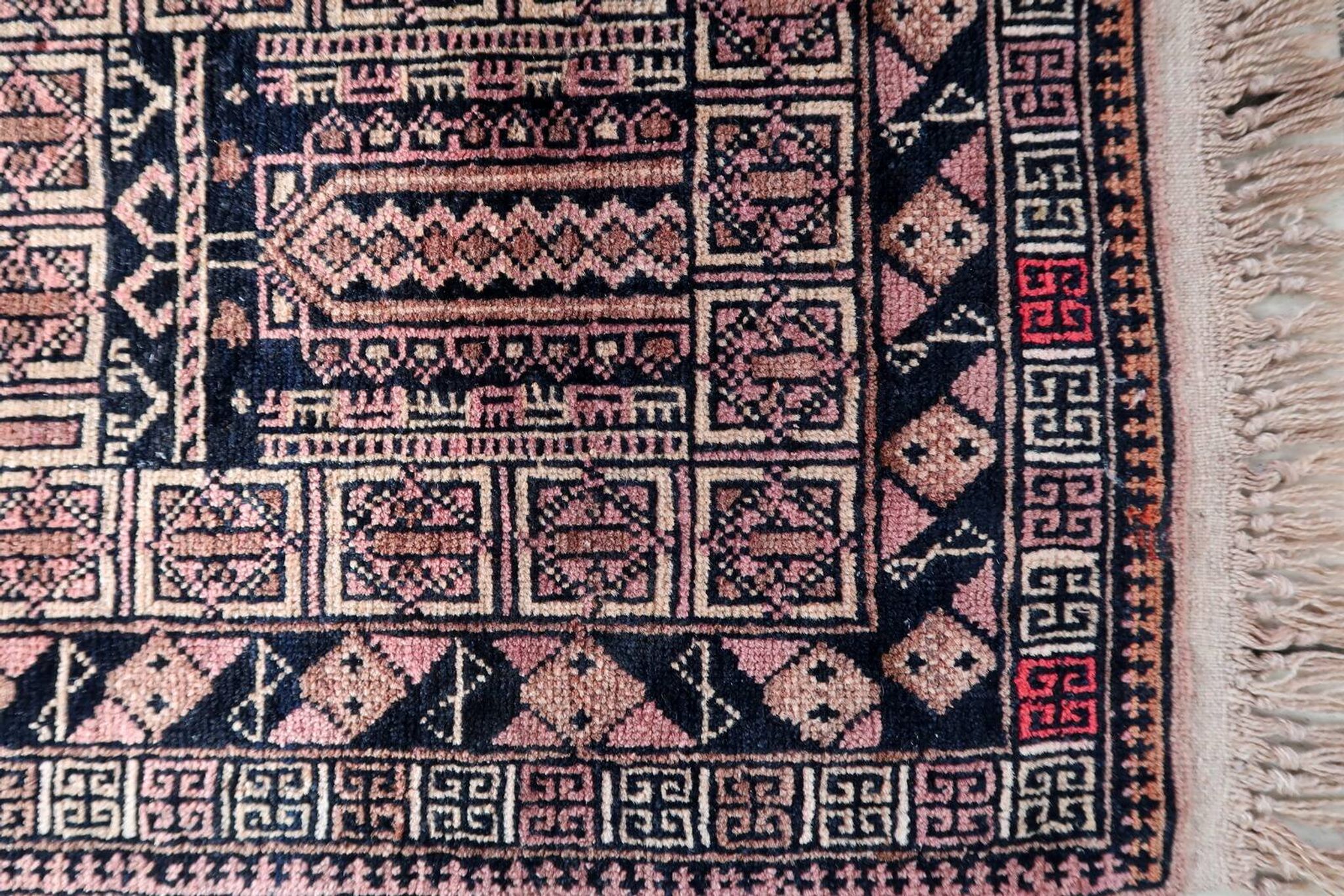 Tapis vintage fait main Baloutche 50x84 cm en laine - 1C1044