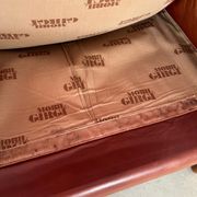 Old 2-seater leather and walnut sofa design 70s Mobil Girgi Mario Marenco vintage Italy