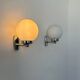 Pair of vintage wall lights, chrome and opaline, France 1970