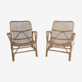 Pair of Vintage rattan chairs