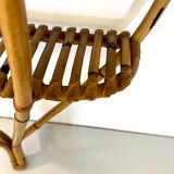 Bamboo and Formica Demilune Console Table with a Lower Shelf, Italy