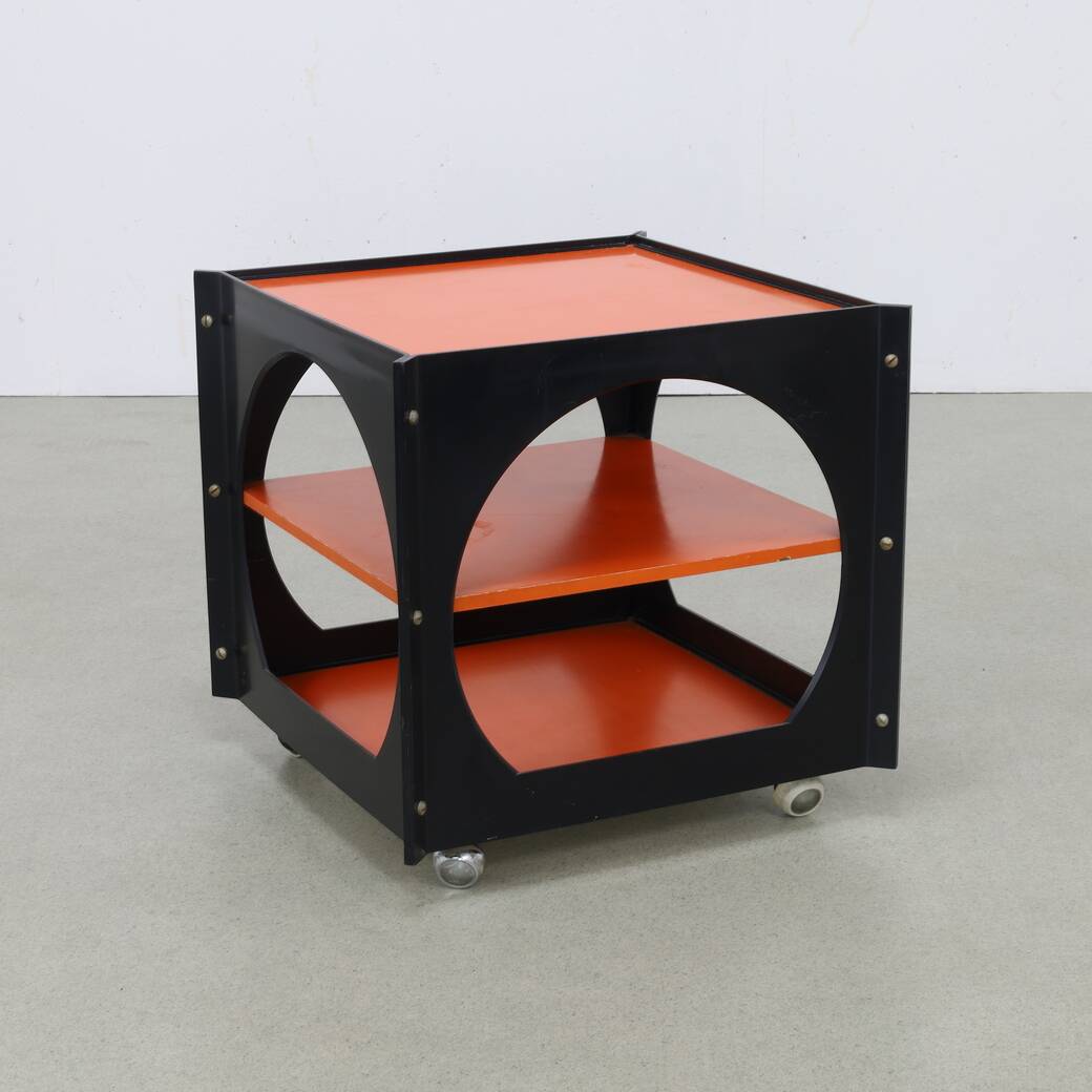 Table basse vintage sur roulettes Space Age