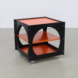 Table basse vintage sur roulettes Space Age