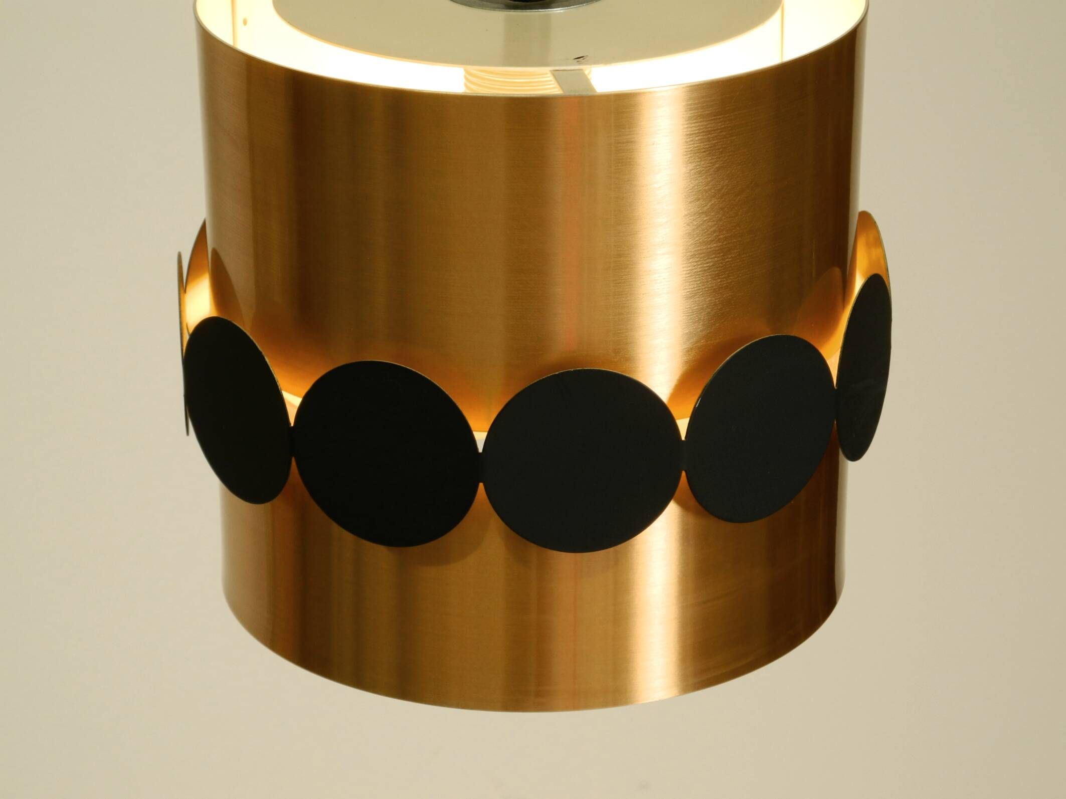 1960s Space Age pendant lamp by Doria, made of copper-anodized aluminum