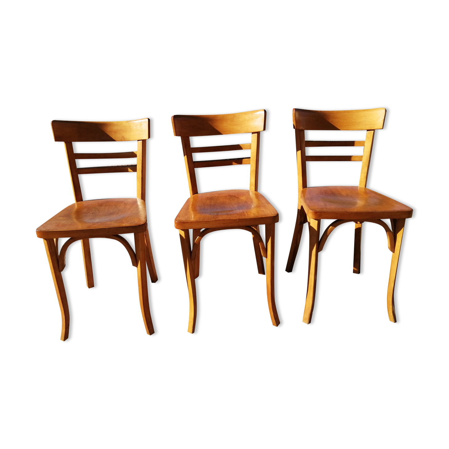 Series of 3 chairs bistrot bauhmann - vintage