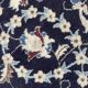 Hand-knotted Nain Persian rug with blue and white floral design