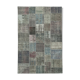 Hand-knotted oriental overdyed 197 cm x 300 cm grey patchwork carpet
