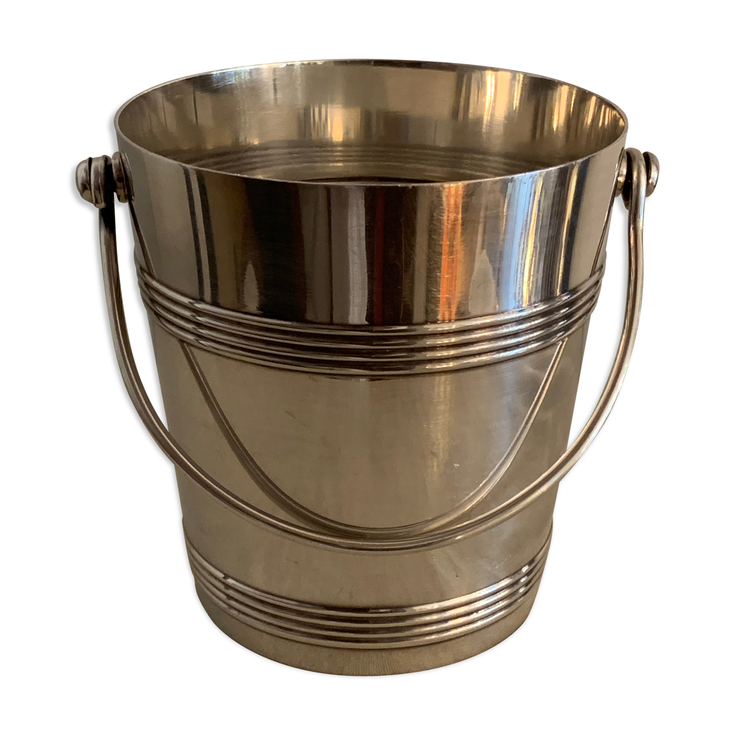 Gallia Christofle 1940 silver metal ice bucket