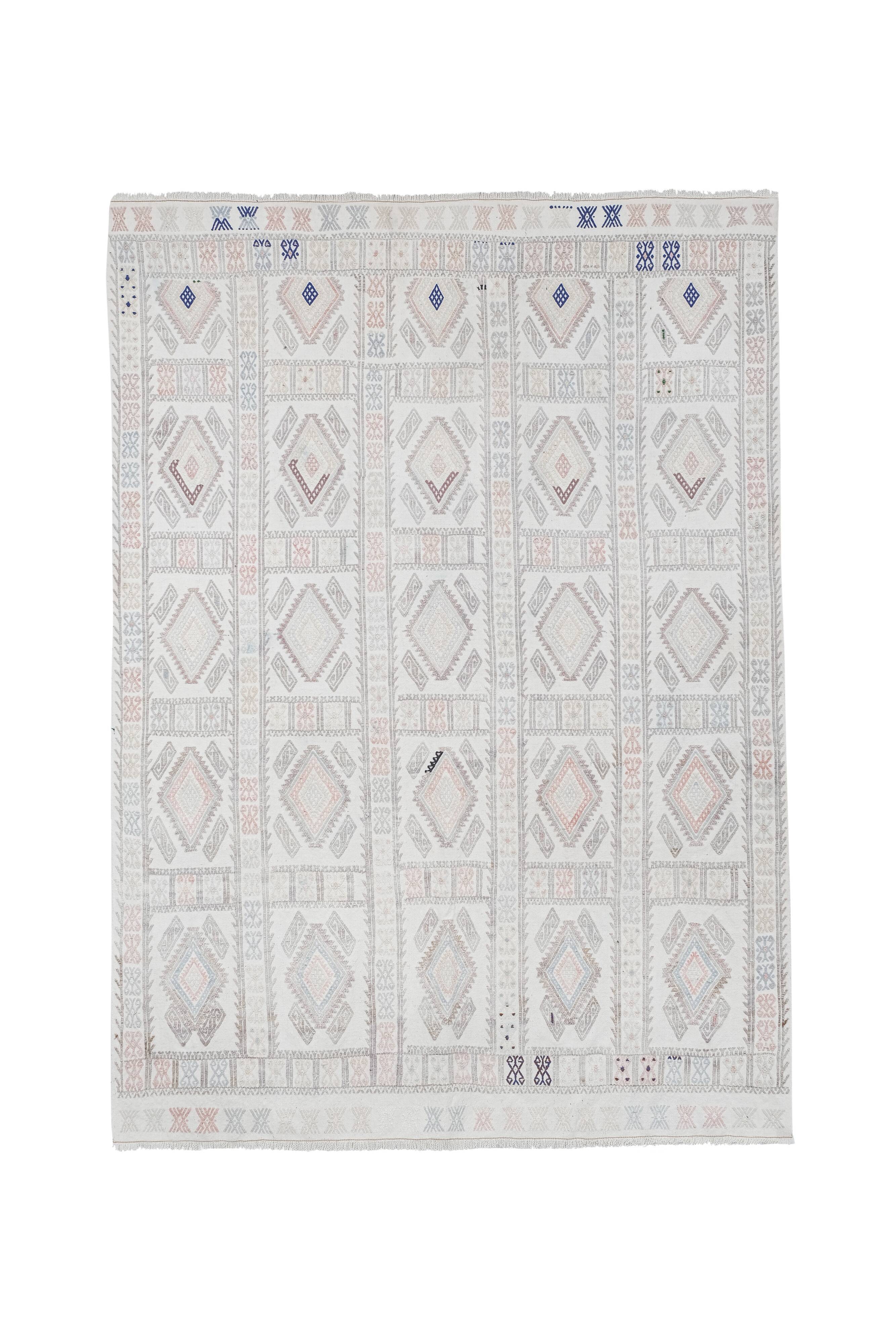 Vintage Turkish rug from Oushak, hand-woven 156x216 cm