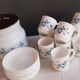 Coffee pot and forget-me-not cups