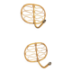 Pair of rattan wall lights