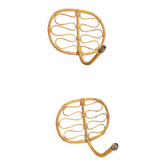 Pair of rattan wall lights