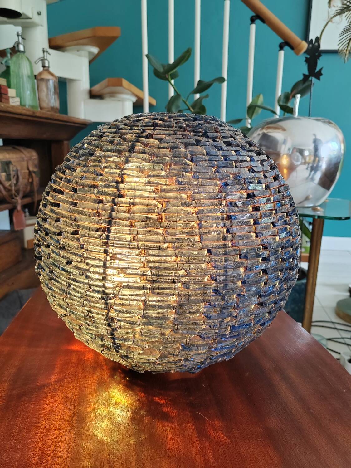 Vintage glass ball lamp