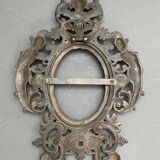 Bronze frame nineteenth Napoleon III richly decorated with macaroons