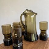 Service verre soufflé vintage 70