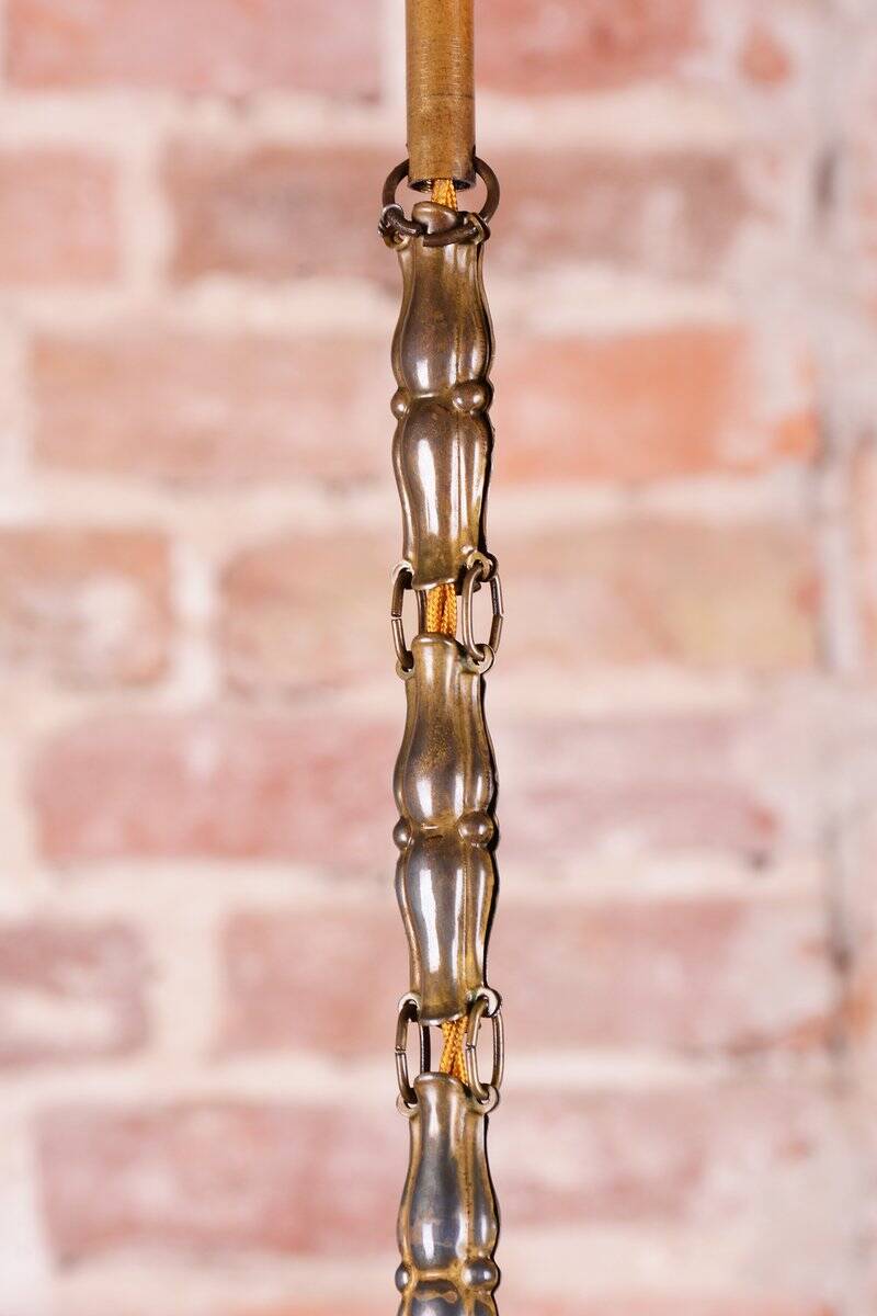 Art Deco Dissociative Chandelier in Brass and Opaline Glass, Czech, 1920s