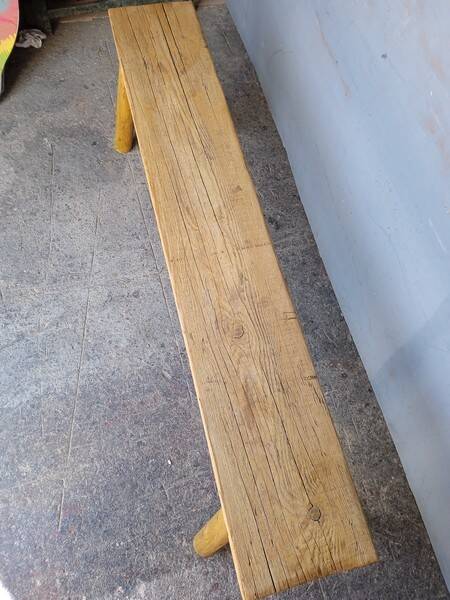 Bench 140 cm old solid wood with patina