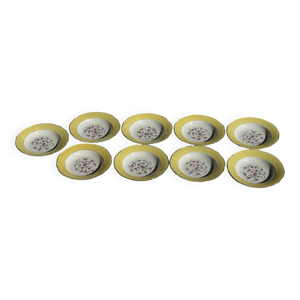 lot de 9 grandes assiettes - fleurs