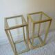 Pair of vintage 70s gold console tables by Pierre Vandel
