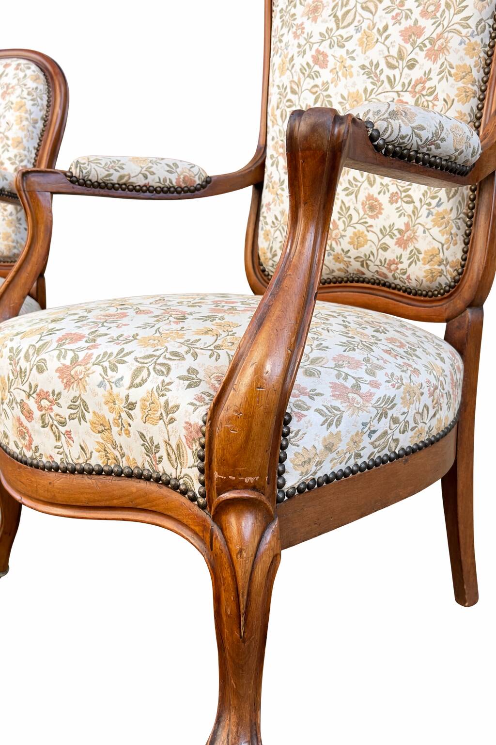 Paire de fauteuils Voltaire Louis Philippe en acajou, XIX Siècle