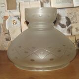 French Vintage White Opaque Glass Lantern Style Patterned Replacement Shade