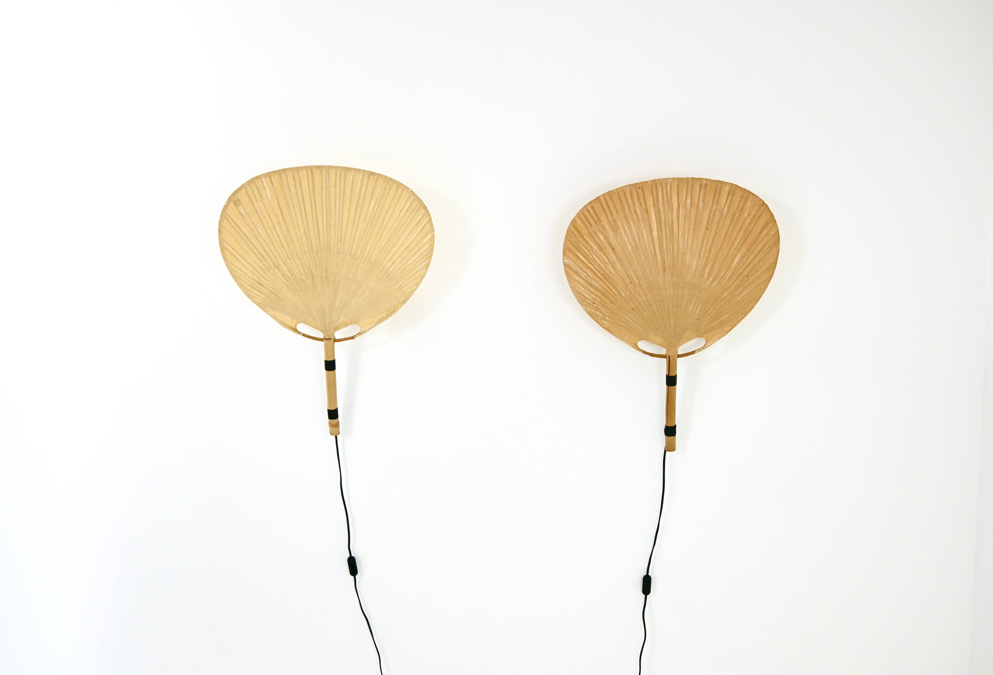Pair of wall sconces "Uchiwa" by Ingo Maurer for M Design, years