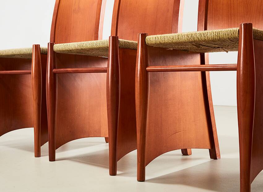 Philippe Starck Set of 4 Bob Dubois Dining Chairs for Driade Aleph Italy 1987