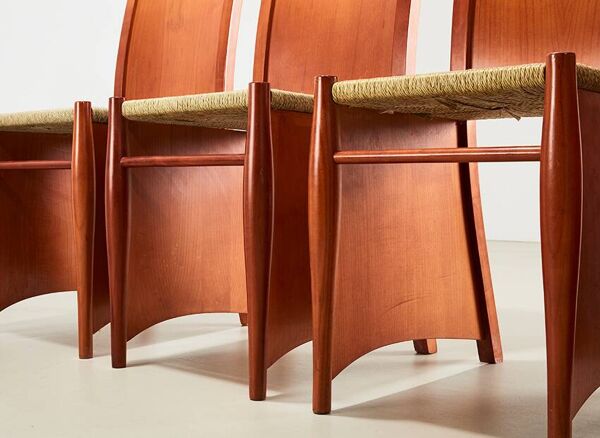 Philippe Starck Ensemble de 4 chaises de salle à manger Bob Dubois pour Driade Aleph Italie 1987