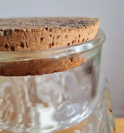 Pressed glass jar