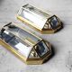 Set of geometric appliques metal 1970 s